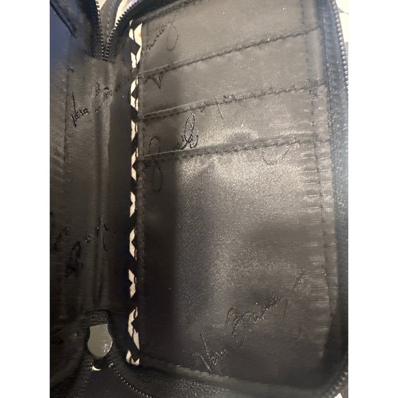 Vera Bradley Black Quilted RFID Wallet Wristlet Card Holder ID Window Zip Around - Picture 4 of 6